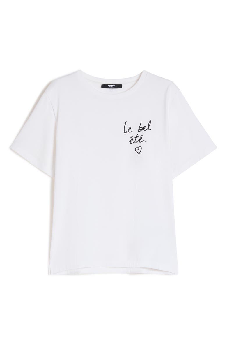 Weekend Max Mara Bora Beautiful Summer Embroidered Graphic T-Shirt, Alternate, color, White