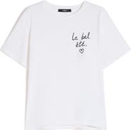 Weekend Max Mara Bora Beautiful Summer Embroidered Graphic T-Shirt