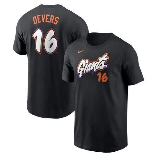 Nike Rafael Devers Black San Francisco Giants 2025 City Connect Fuse Name & Number T-shirt In Black