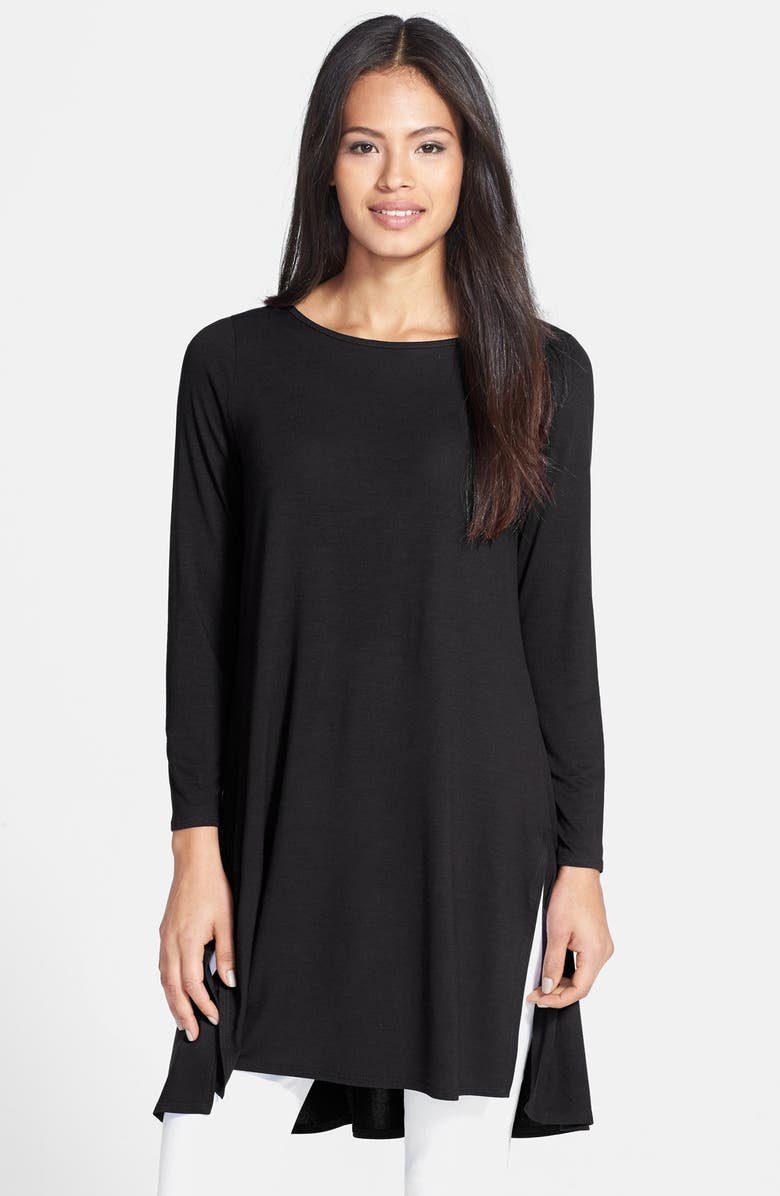 Eileen Fisher Three Quarter Sleeve Ballet Neck Tunic, Main, color, 
