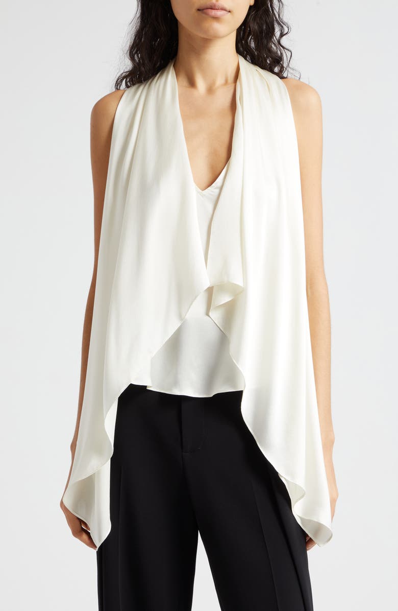 Cinq à Sept Louella Draped Silk Top, Main, color,