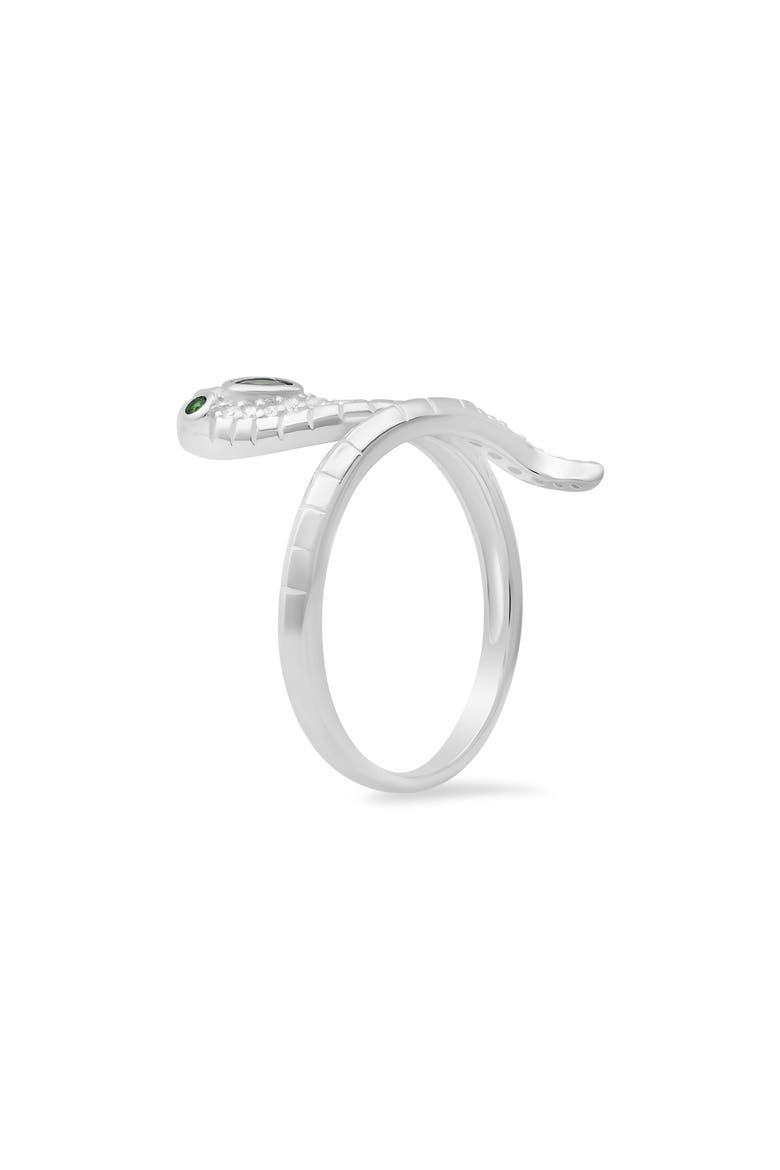 Sterling Silver CZ Snake Coil Ring, Alternate, color, SILVER