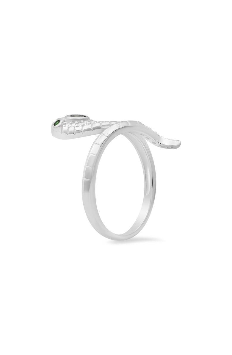 Queen Jewels Sterling Silver CZ Snake Coil Ring, Alternate, color, Silver
