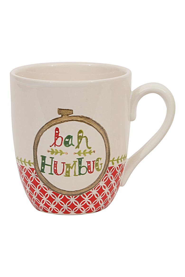 'Bah Humbug' Mug, Main, color, RED/ WHITE