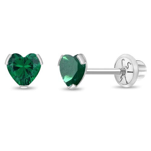 In Season Jewelry 14k Tiny Cubic Zirconia Heart Earrings In May