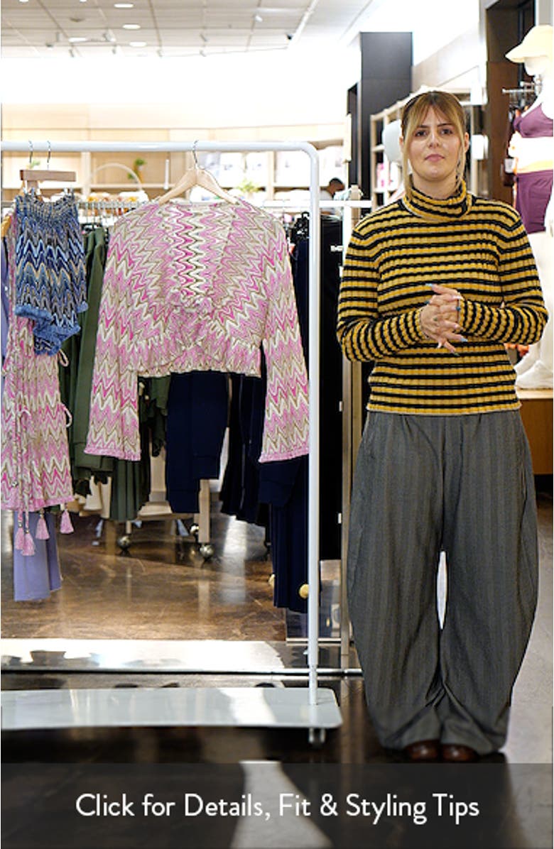 Kai Tie Metallic Front Long Sleeve Crop Cover-Up Top, sales video thumbnail