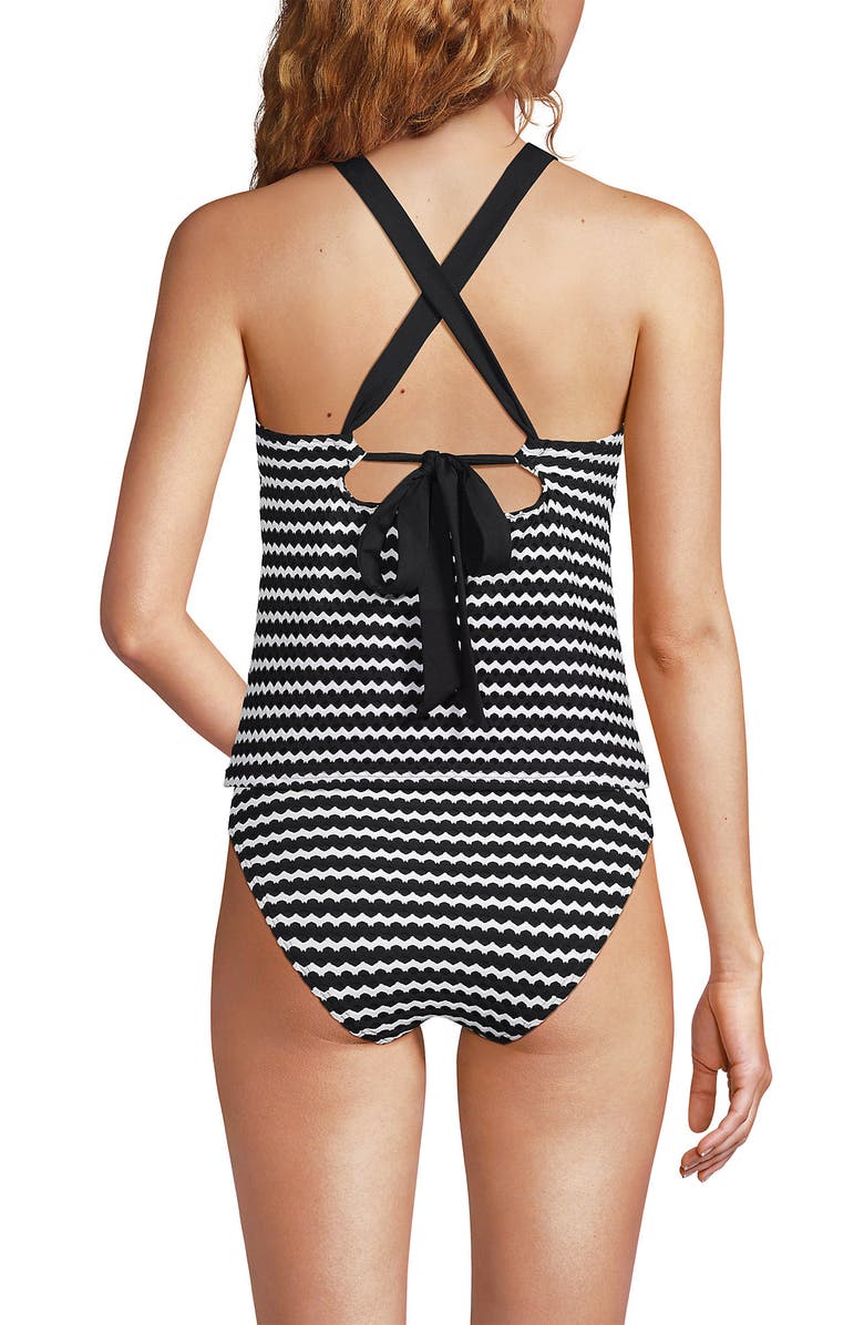 Lands' End Crochet High Neck Tankini Top, Alternate, color, 