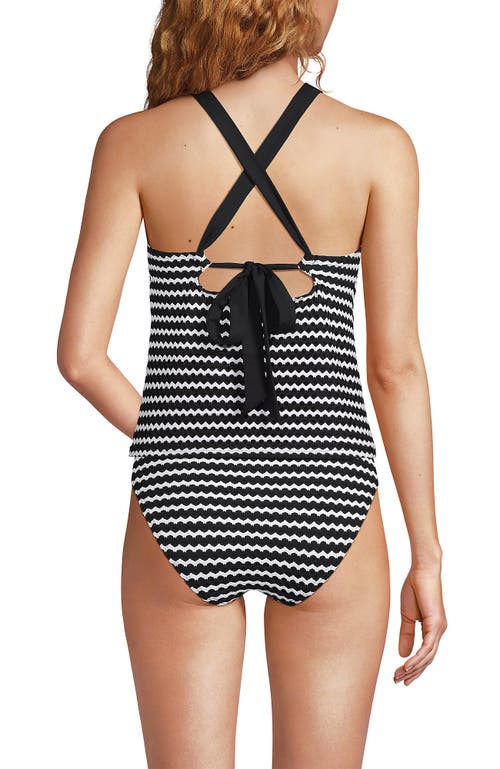 LANDS' END LANDS' END CROCHET HIGH NECK TANKINI TOP