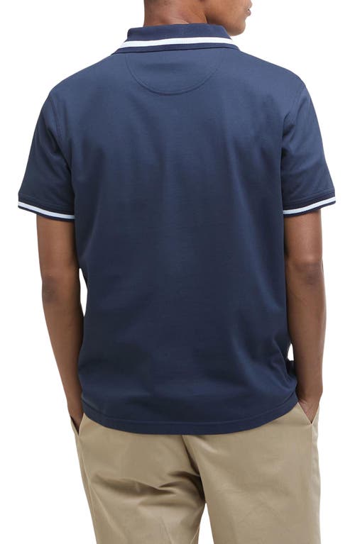 Shop Barbour Ferrybridge Lightweight Tipped Cotton Piqué Polo In Navy