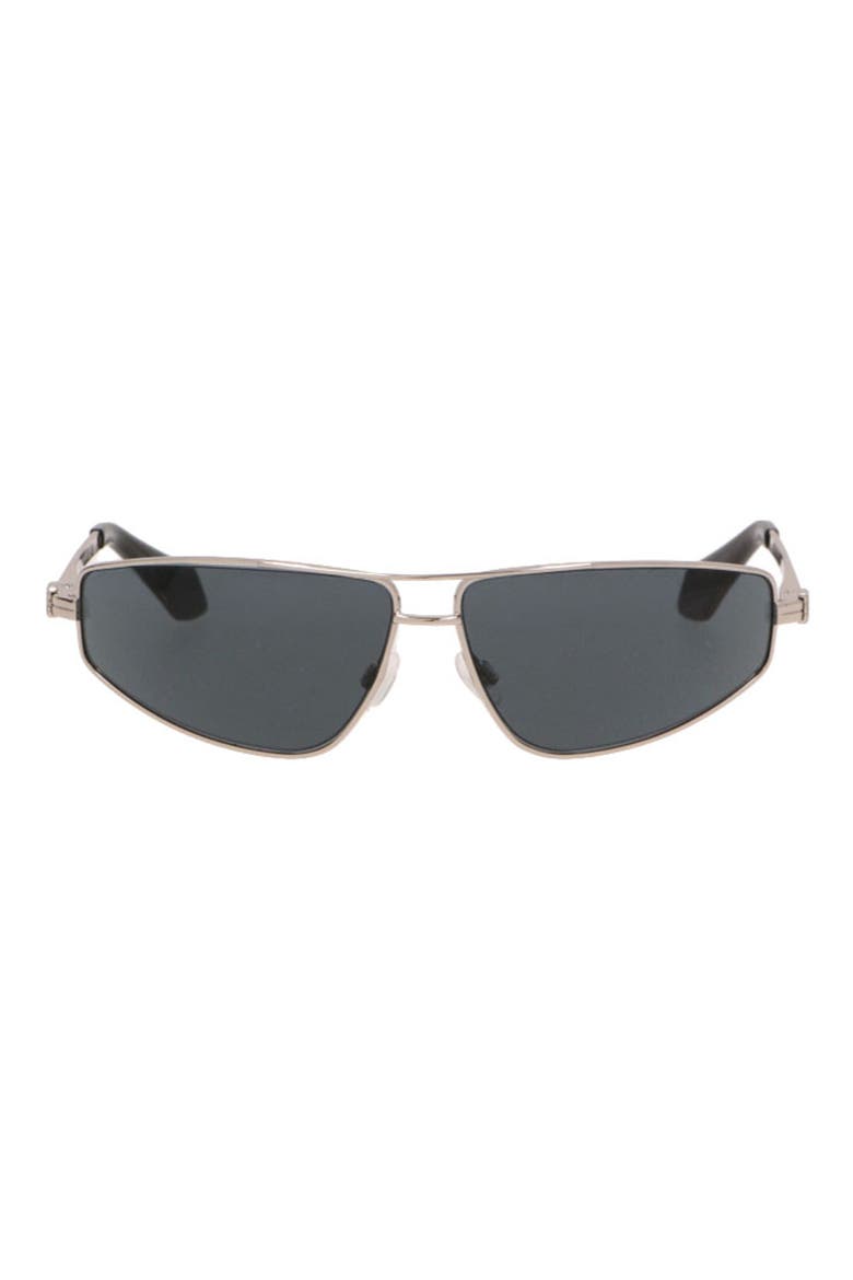 Clavey Rectangular Sunglasses, Main, color, SILVER DARK GREY