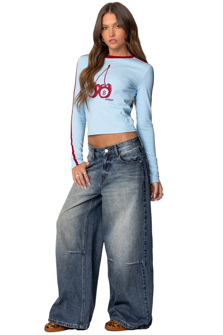 Cherry 8 Long Sleeve Stretch Cotton T-Shirt (Women) | Nordstrom