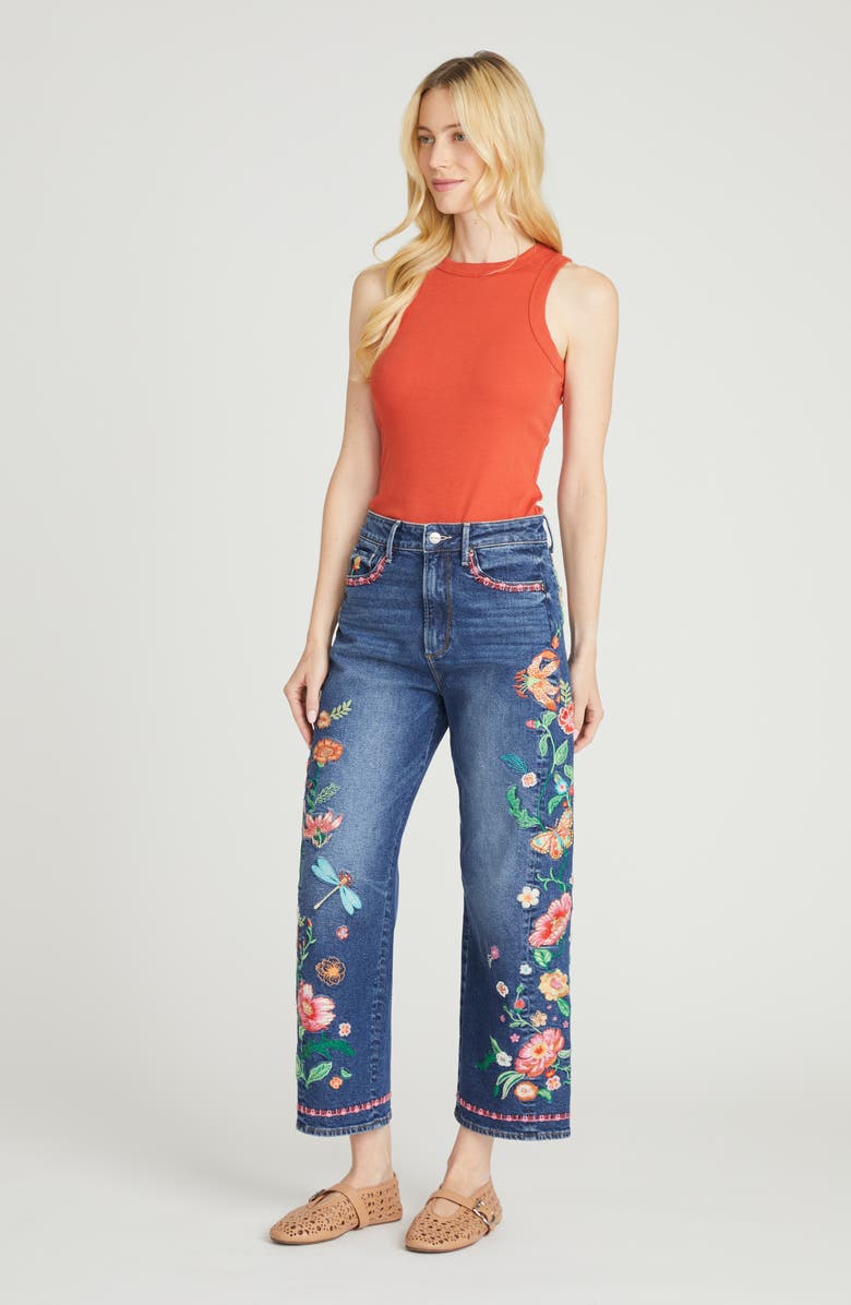 Driftwood Davina Barrel Leg Jeans, Alternate, color, Dark Wash