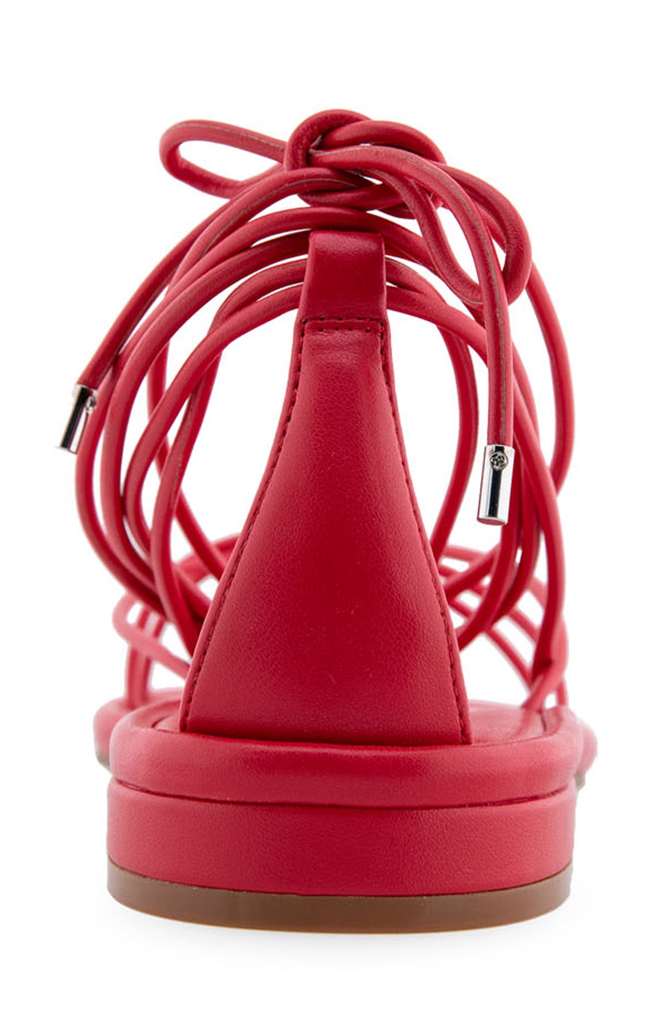 Aerosoles Jacky Ankle Tie Sandal, Alternate, color, Racing Red Pu Leather