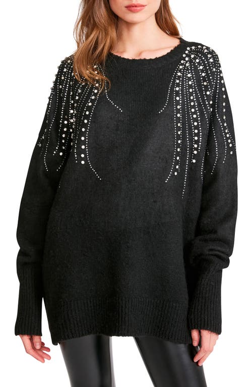 BB Dakota by Steve Madden Drip Too Hard Embellished Oversize Sweater in Black  product