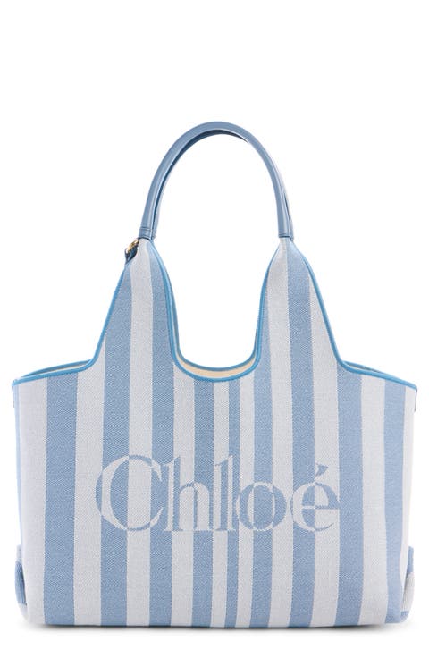 Stripy Logo Jacquard Tote