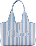 Chloé Stripy Logo Jacquard Tote