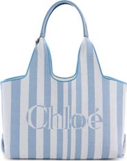 Chloé Stripy Logo Jacquard Tote