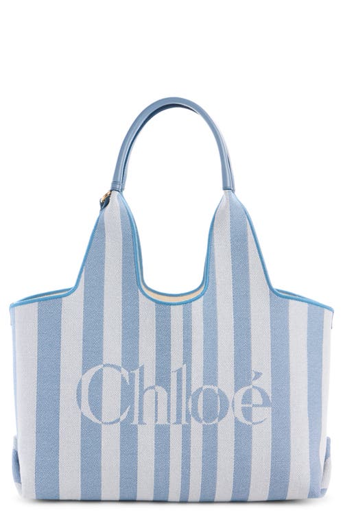 Chloé Stripy Logo Jacquard Tote in Surfing Blue at Nordstrom