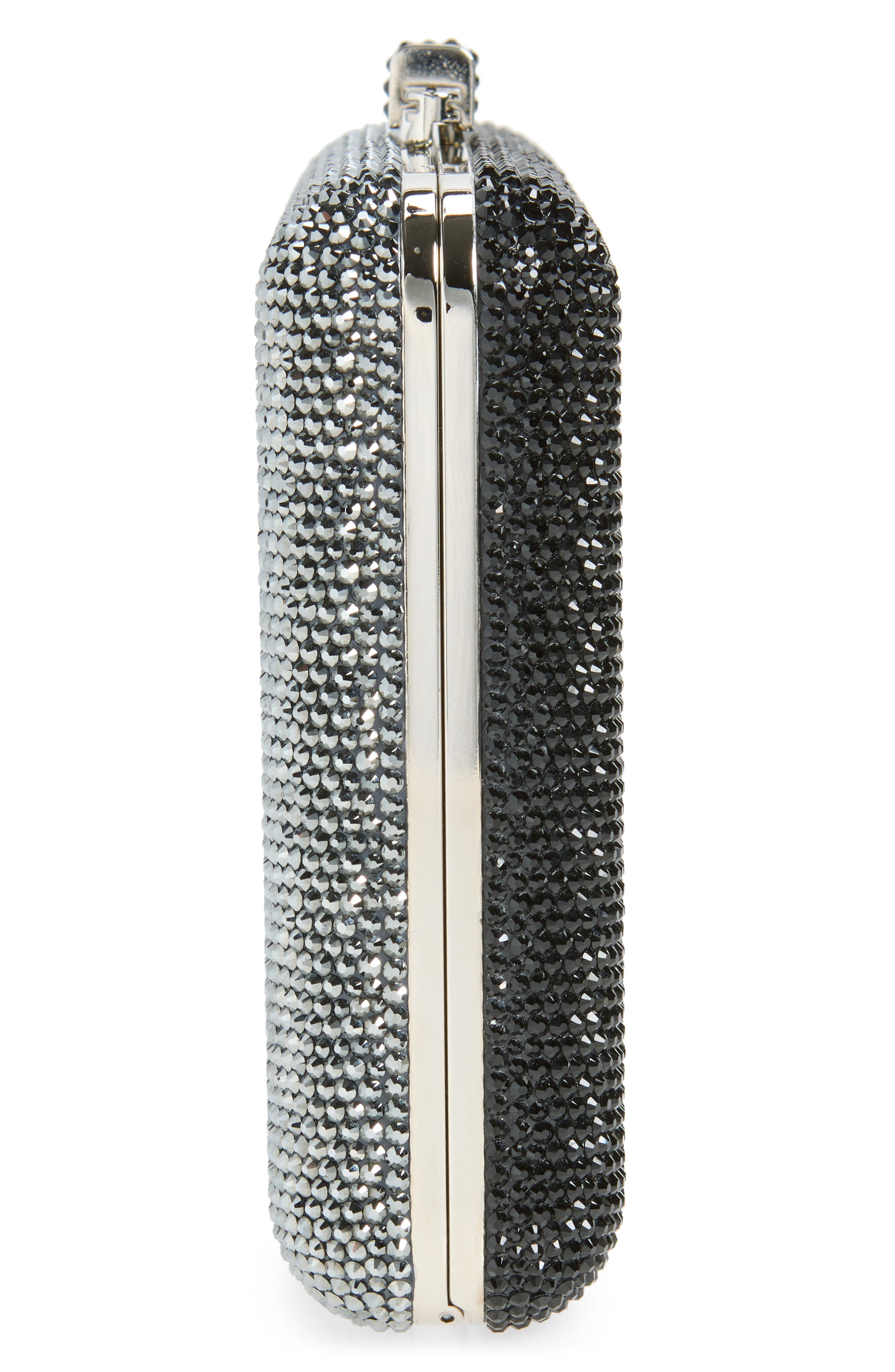 JUDITH LEIBER COUTURE Marilyn Slim Slide Clutch, Alternate, color, Silver Jet Multi