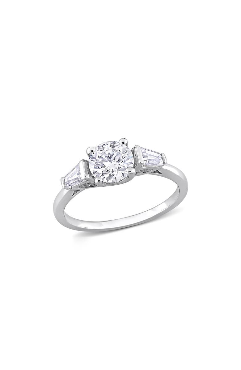 DELMAR Dew Lab Grown Moissanite Tapered Ring, Main, color, White