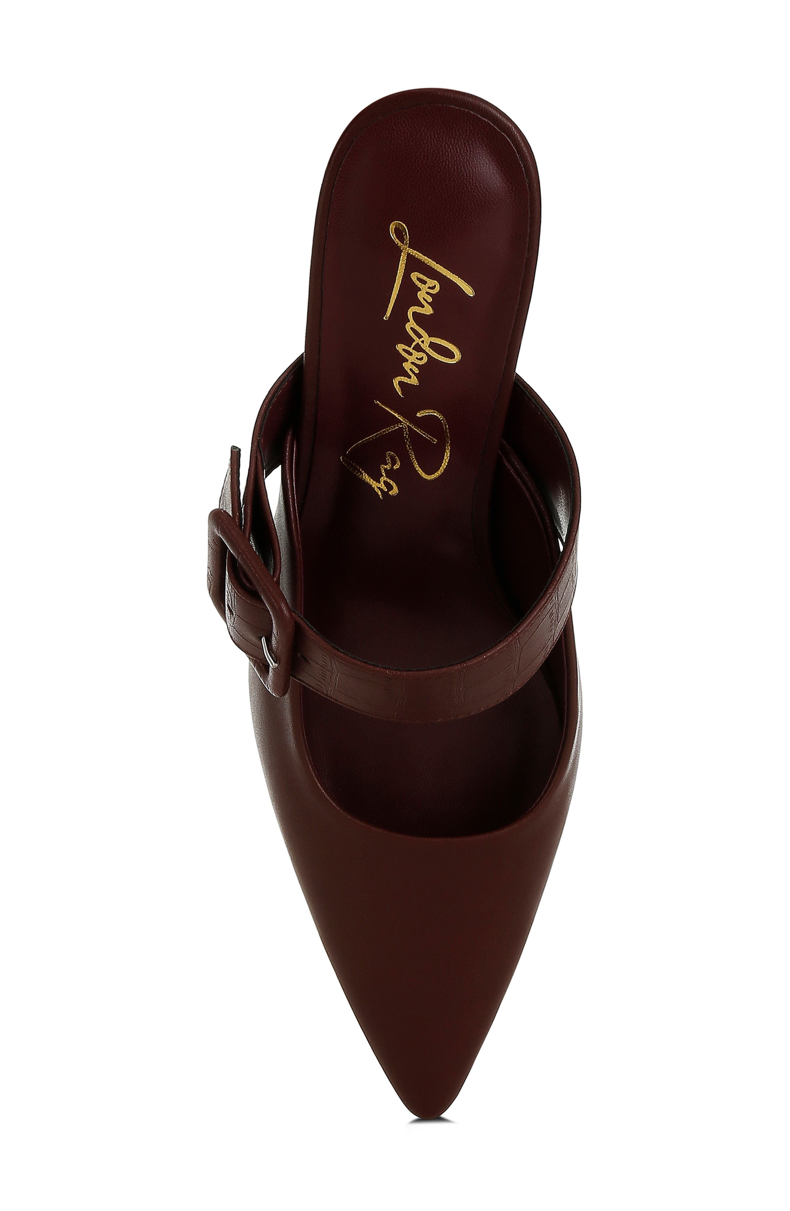 Pointed Toe Mule, Alternate, color, BURGUNDY