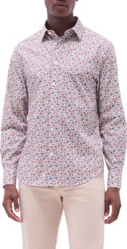 Bugatchi Julian Shaped Fit Floral Stretch Cotton Button-Up Shirt