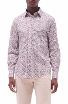 Bugatchi Julian Shaped Fit Floral Stretch Cotton Button-Up Shirt