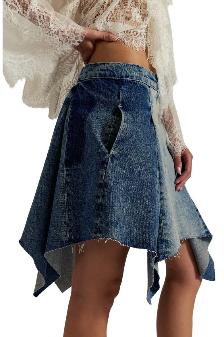 Wild River Denim Handkerchief Hem Midi Skirt, Alternate, color, SMALL TALK
