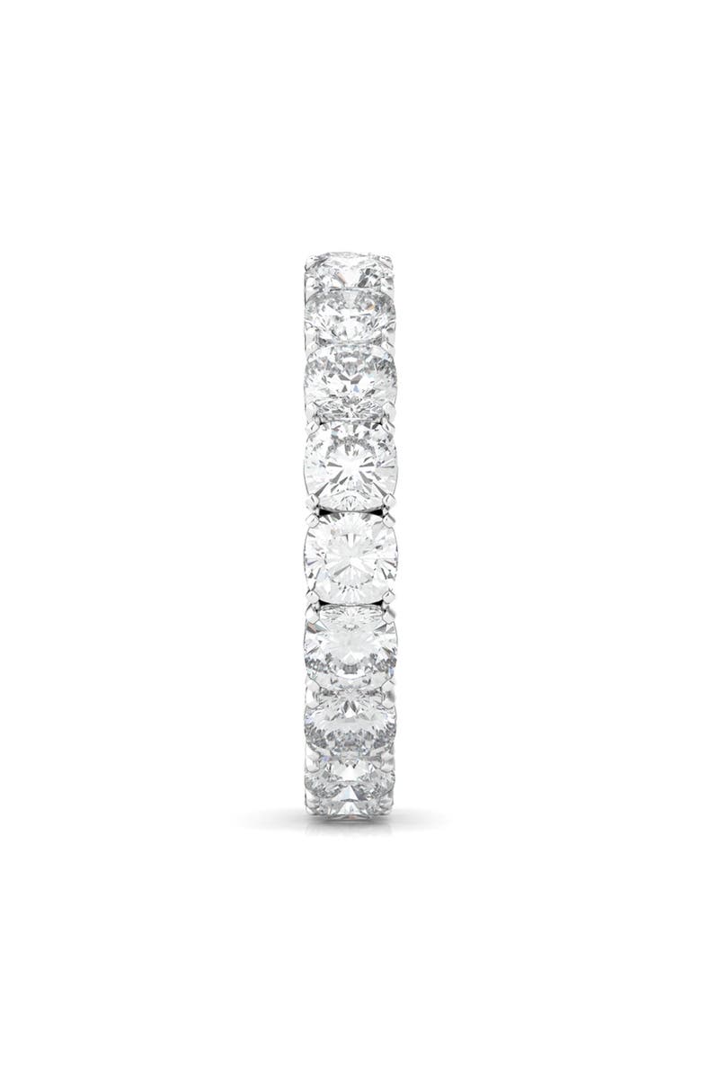 HauteCarat Cushion Cut Lab Created Diamond Eternity Ring, Alternate, color, White Gold