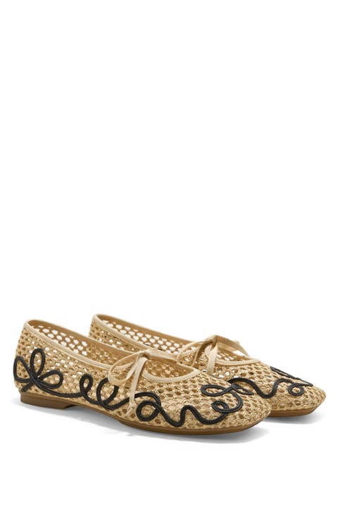 Margot Square-Toe Mesh Flats