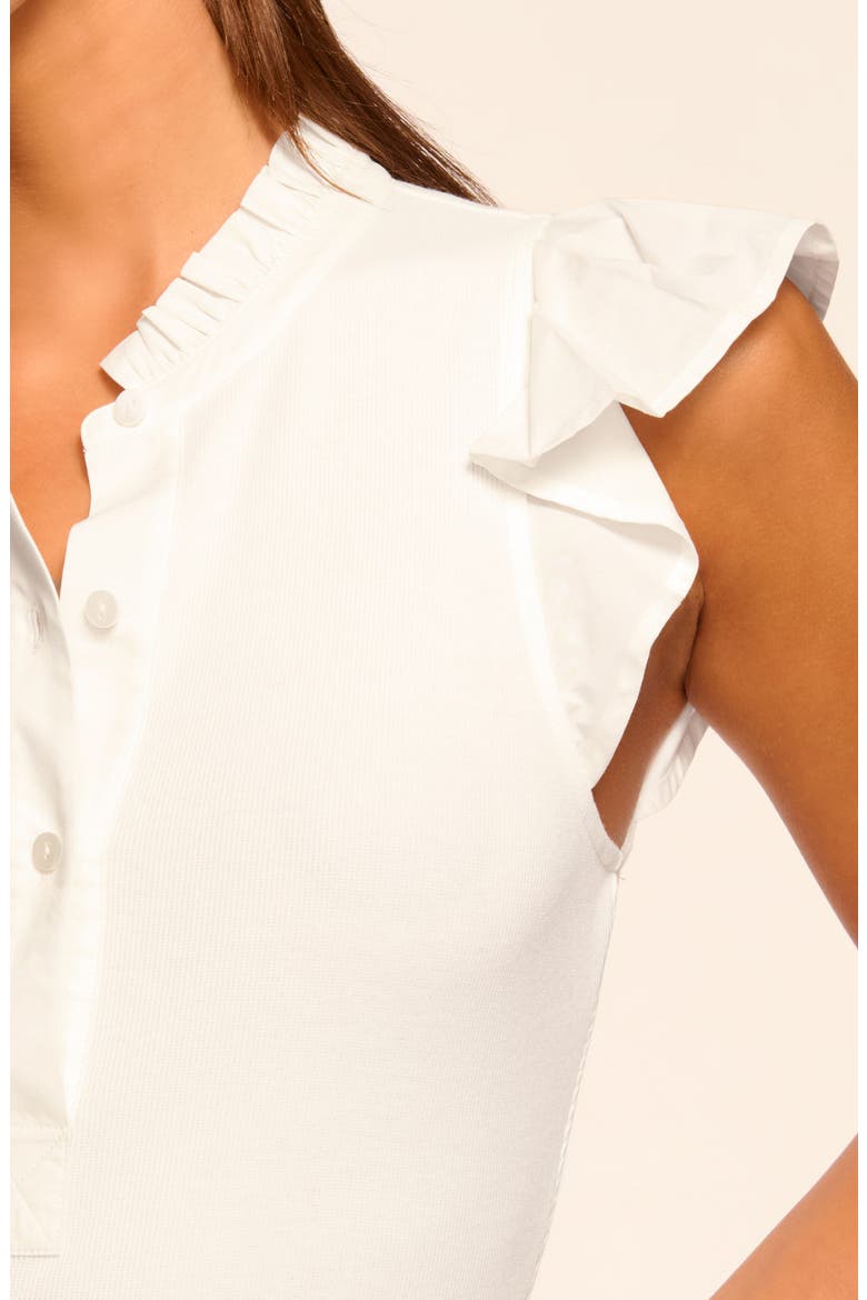 Monroe Ruffle Trim Top, Alternate, color, IVORY