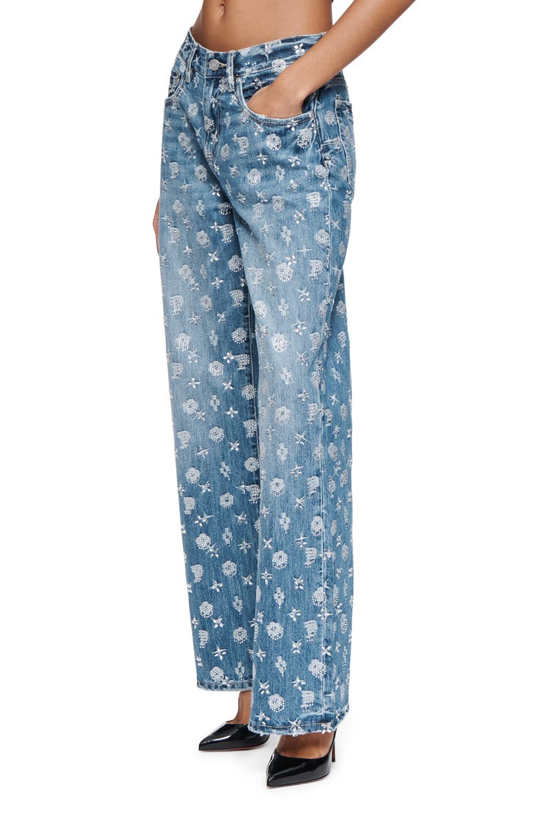 PURPLE BRAND Bling Rhinestone Detail Wide Leg Jeans, Alternate, color,
