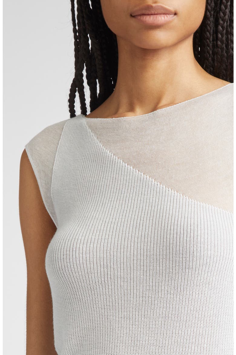Nomel Sheer Panel Sleeveless Sweater, Alternate, color, ECRU