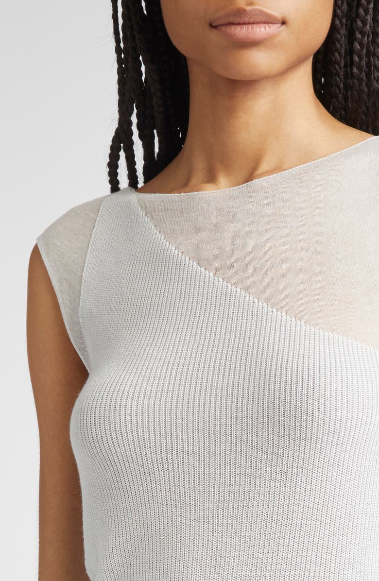 Paloma Wool Nomel Sheer Panel Sleeveless Sweater, Alternate, color, Ecru