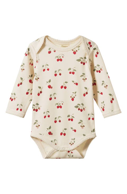 Print Long Sleeve Organic Cotton Bodysuit