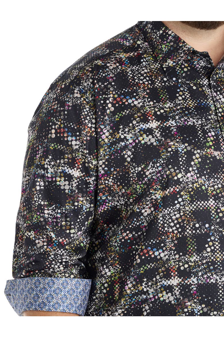 Big & Tall Grid Textured Sport Shirt, Alternate, color, MULTI
