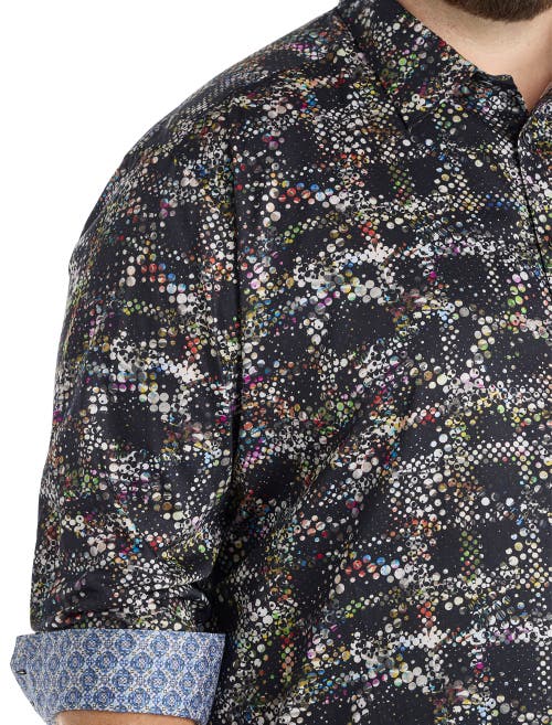 Robert Graham Dxl Big & Tall Grid Textured Sport Shirt In Multi