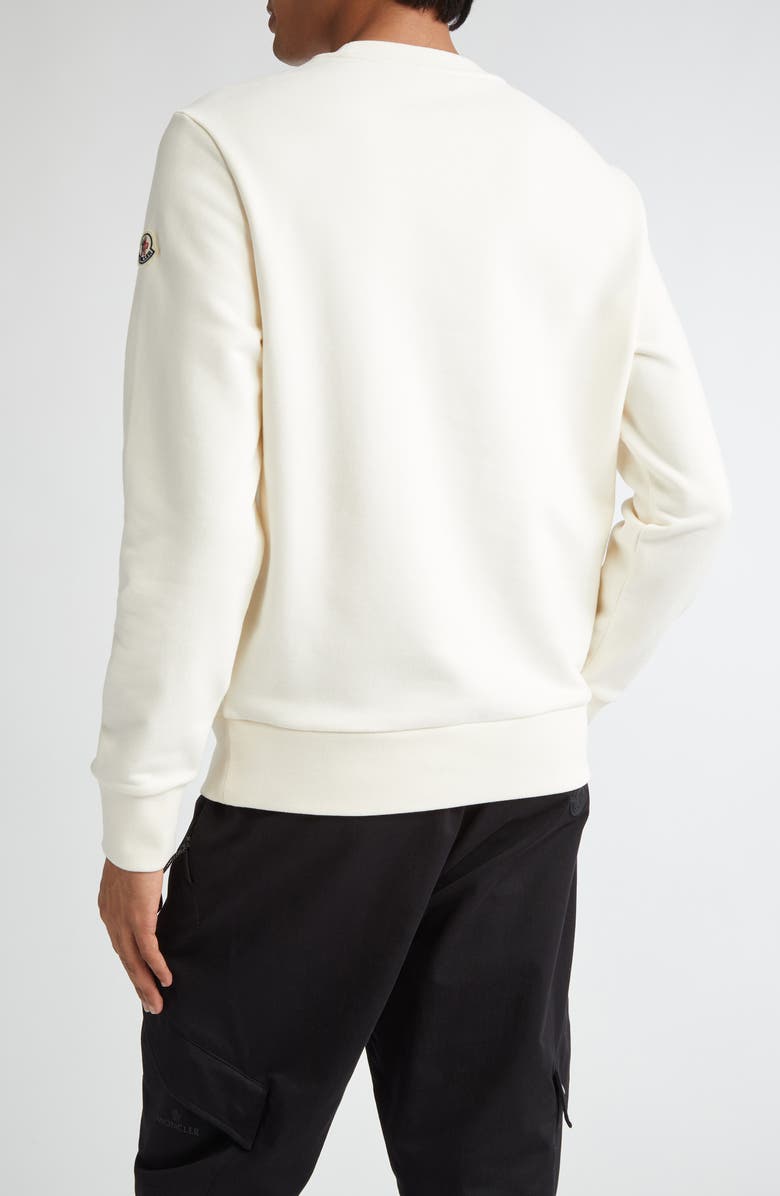 Moncler Embroidered Logo Sweatshirt, Alternate, color, Silk White