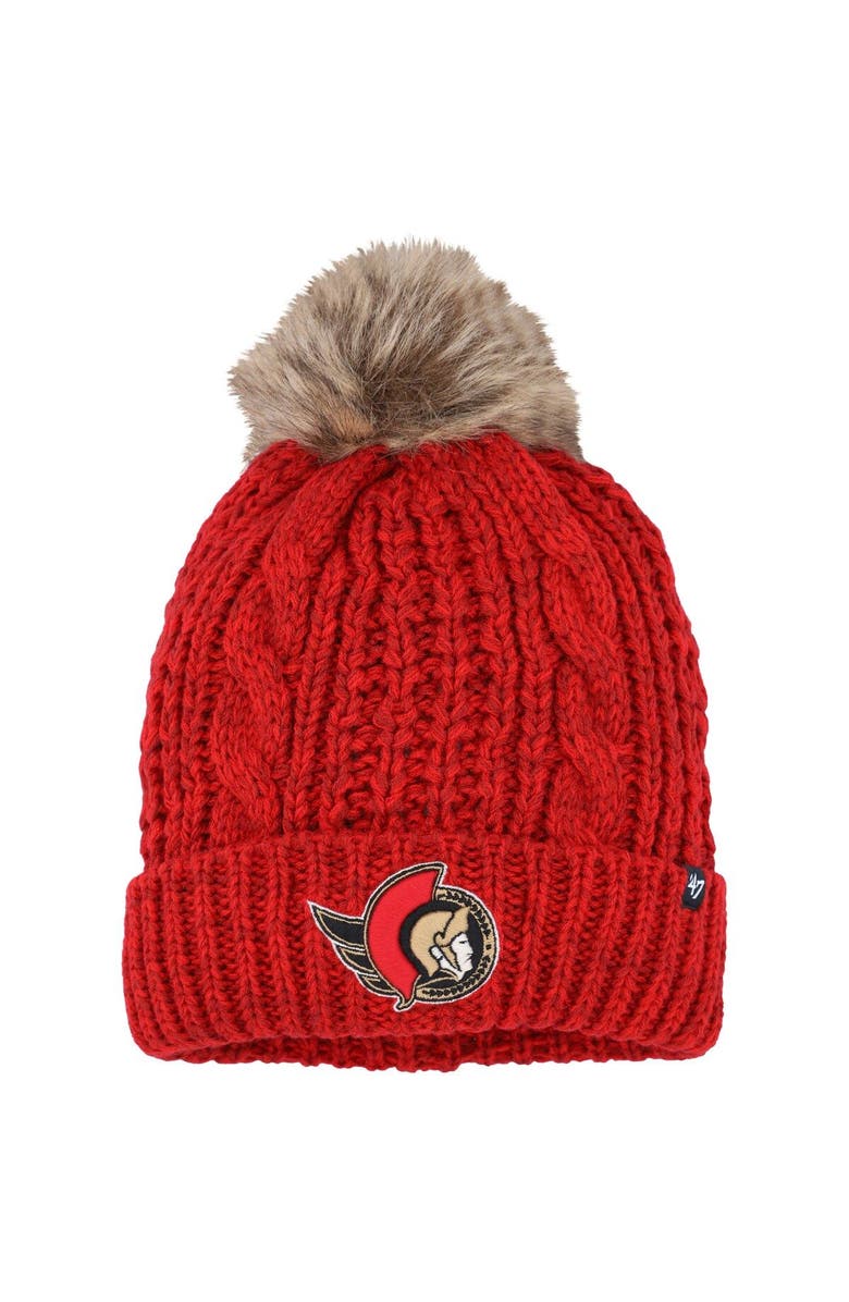'47 Women's '47 Red Ottawa Senators Meeko Cuffed Knit Hat with Pom, Main, color, 