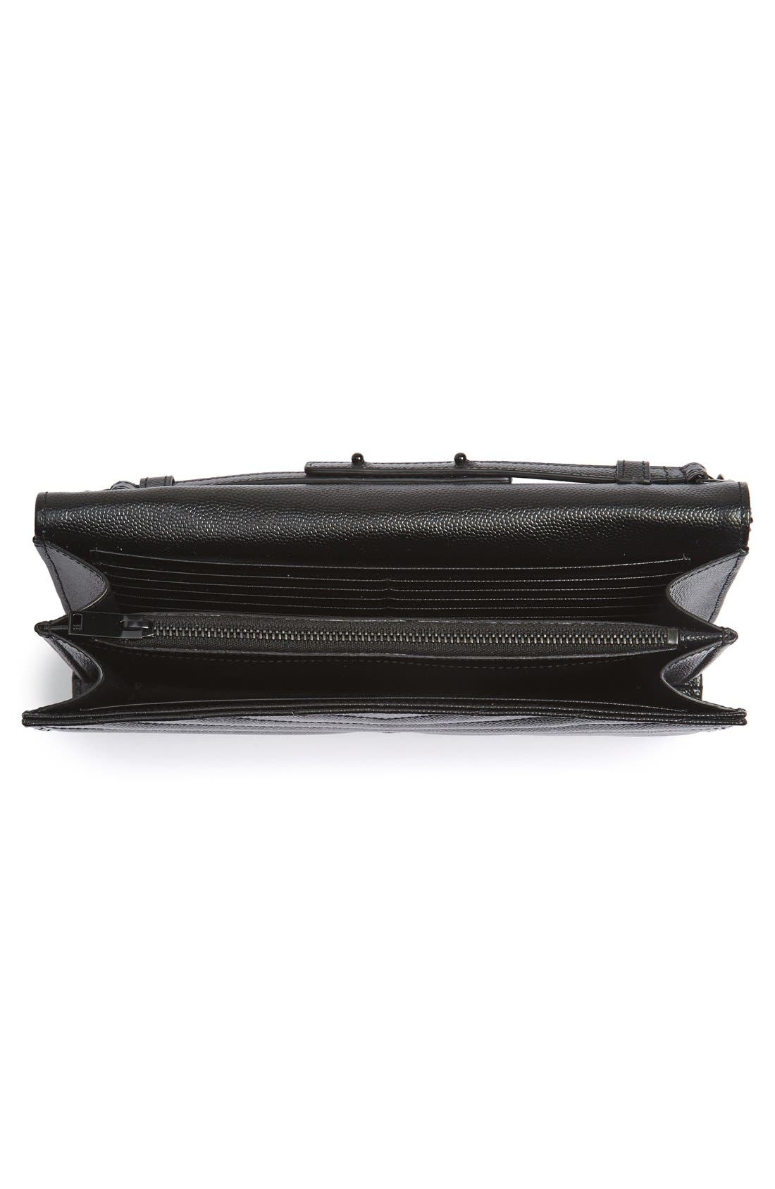 Monogram Quilted Leather Wallet on a Chain, Alternate, color, NERO
