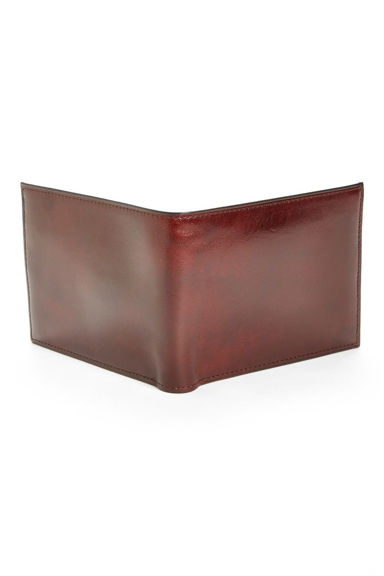 ID Flap Leather Wallet, Alternate, color, DARK BROWN