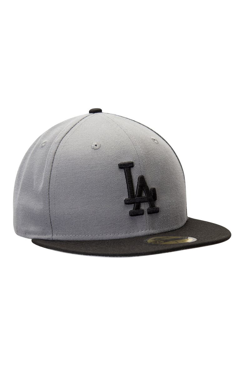 Men's New Era Gray/Black Los Angeles Dodgers Two-Tone 59FIFTY Fitted Hat, Alternate, color, GRAY