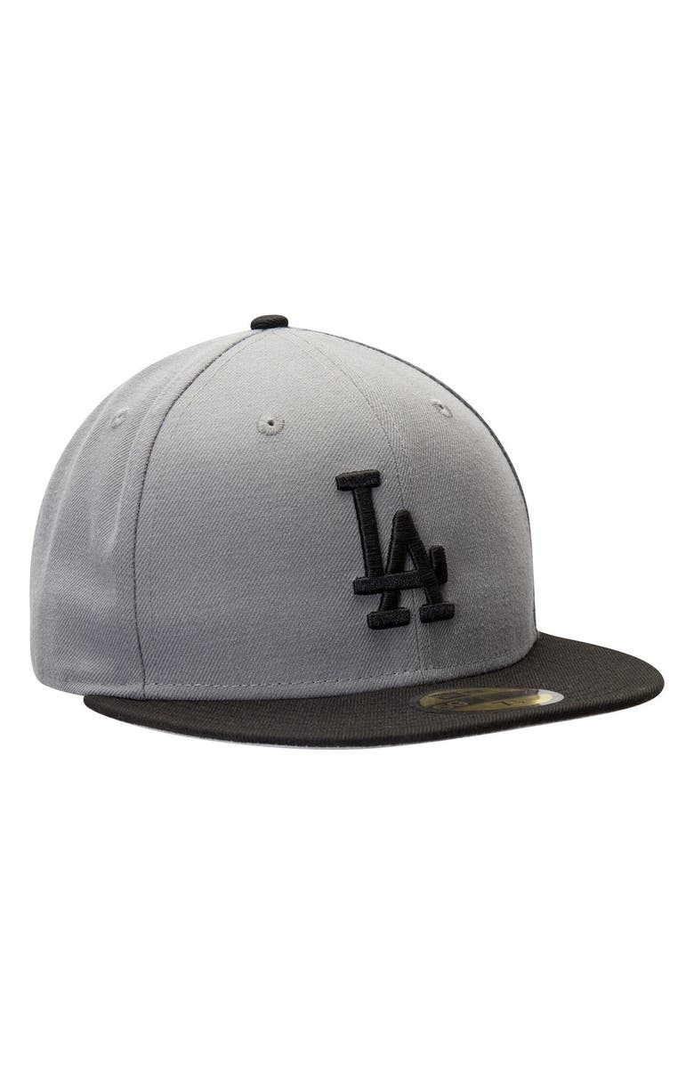New Era Men's New Era Gray/Black Los Angeles Dodgers Two-Tone 59FIFTY Fitted Hat, Alternate, color, Gray