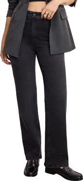 Good American Soft-Tech Good True High Waist Straight Leg Jeans