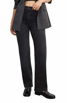 Good American Soft-Tech Good True High Waist Straight Leg Jeans