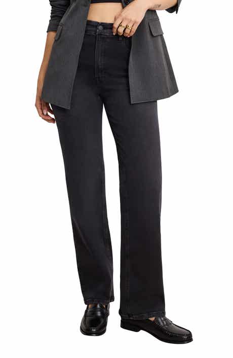 Good American Soft-Tech Good True High Waist Straight Leg Jeans