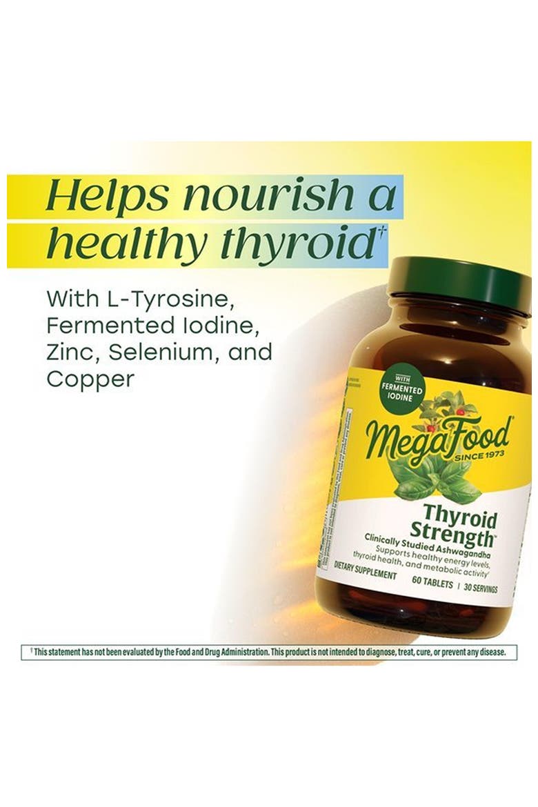 Thyroid Strength with Ashwagandha, Zinc, Selenium, Copper, Iodine & L-Tyrosine, 60 Tablets, Alternate, color, None