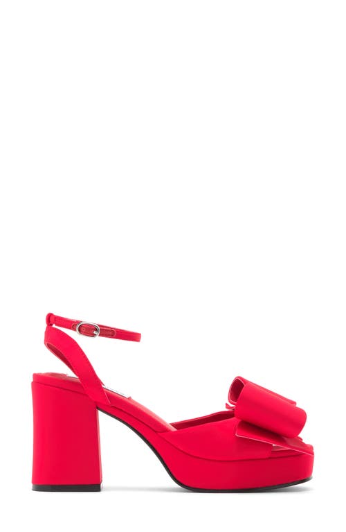 Steve Madden Aerin Bow Platform Sandal In Red