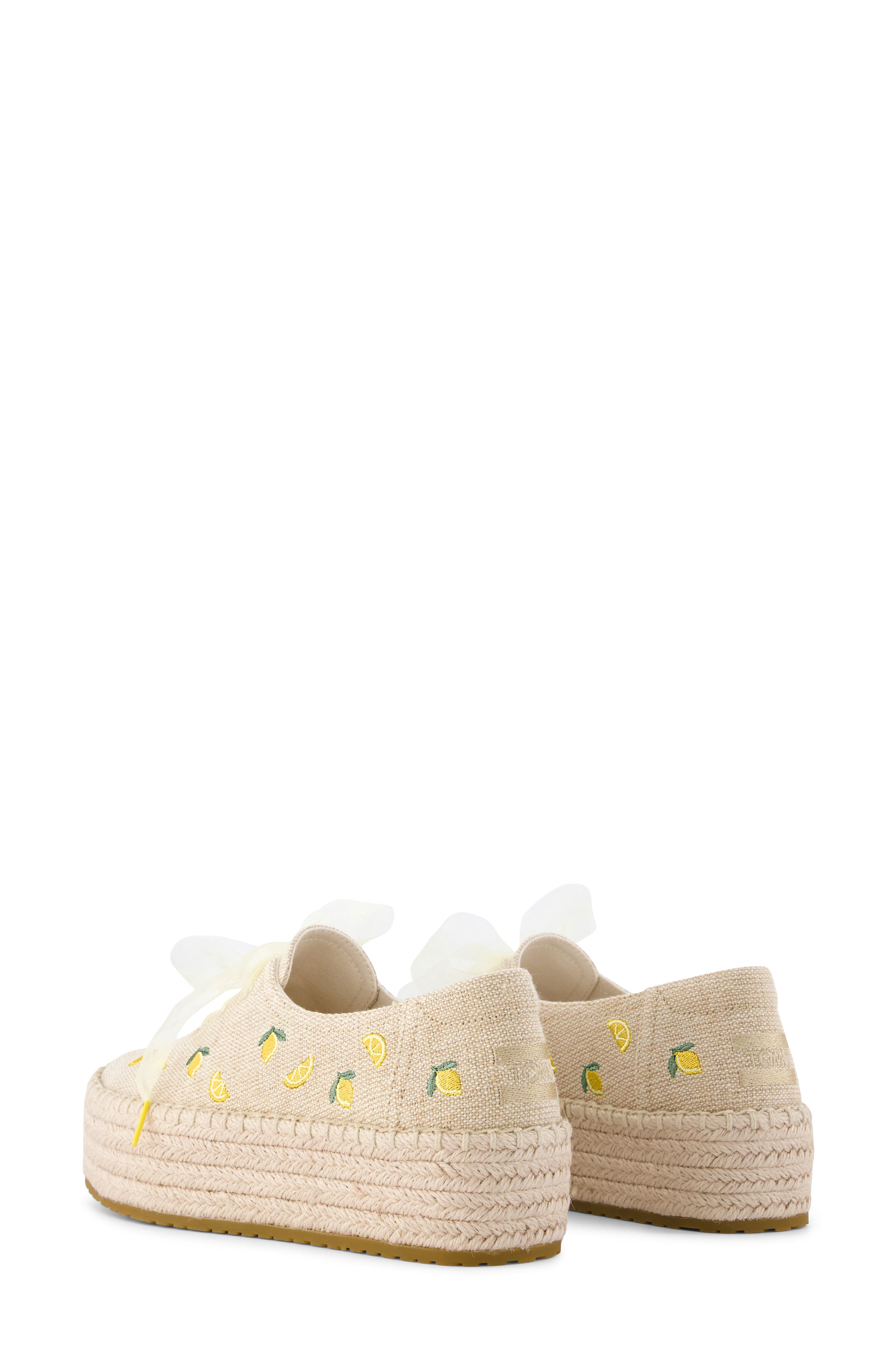 Valencia Lace-Up Platform Espadrille, Alternate, color, NATURAL LEMON PRINT