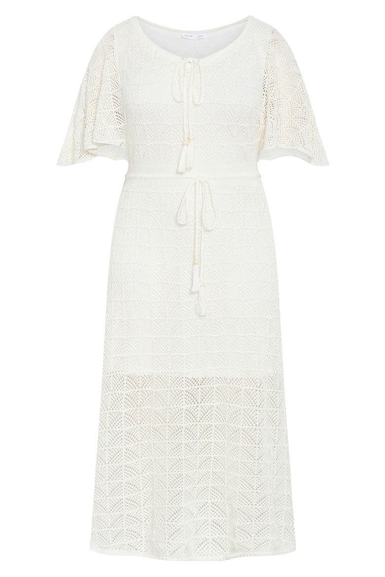 Cassie Open Stitch Dress, Alternate, color, CREME